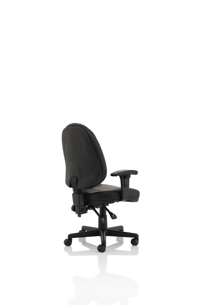 Dynamic Jackson Medium Back Black Leather Task Operator Chair