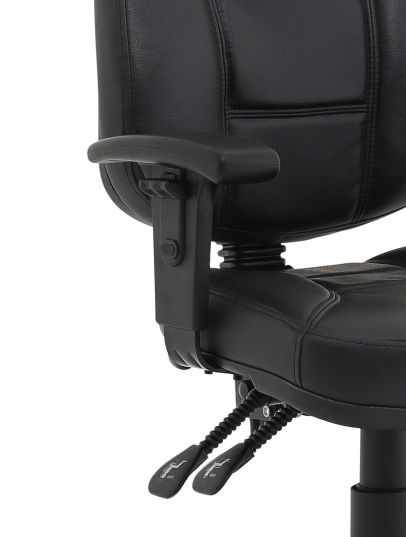 Dynamic Jackson Medium Back Black Leather Task Operator Chair