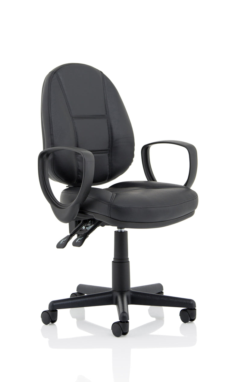 Dynamic Jackson Medium Back Black Leather Task Operator Chair