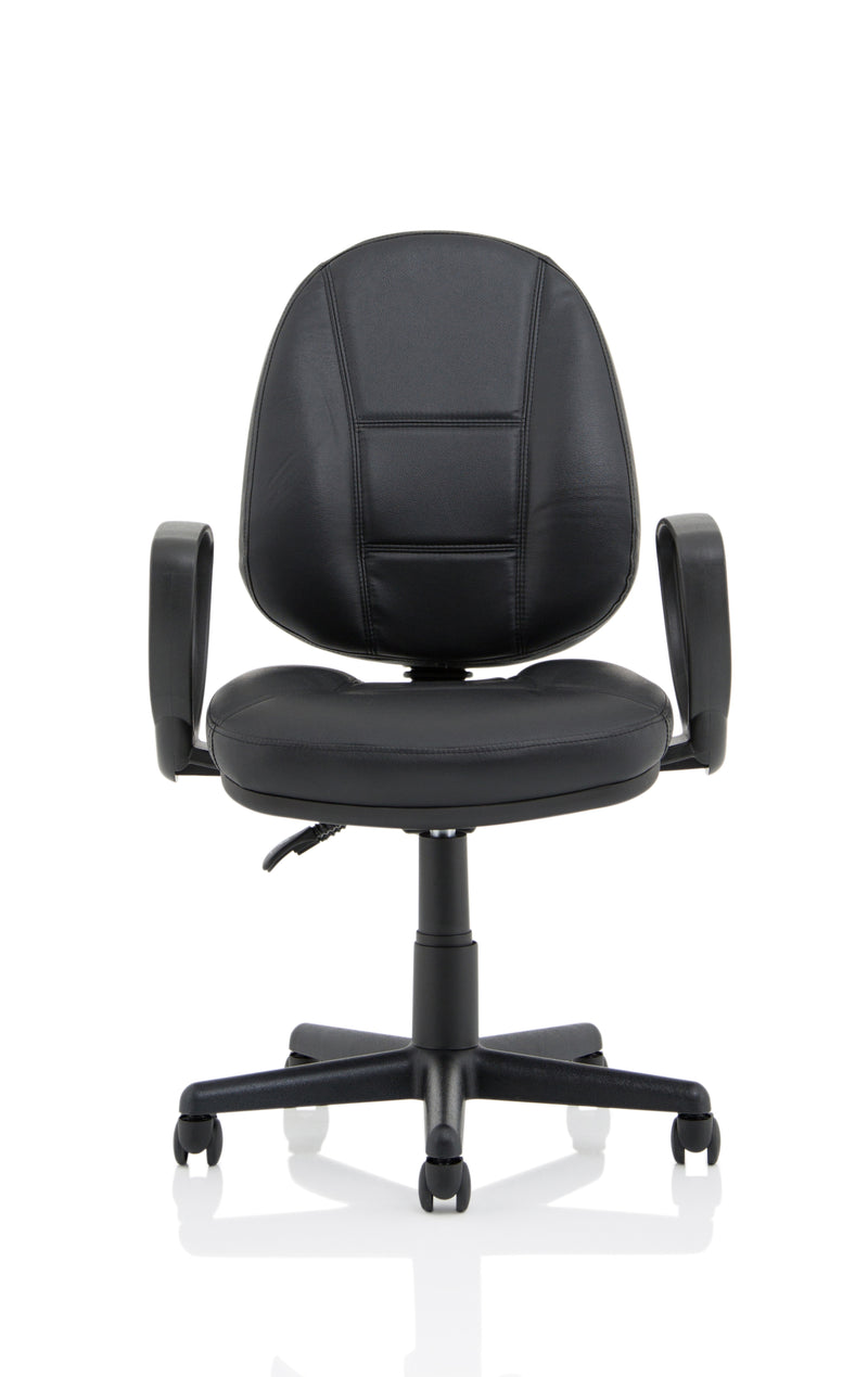 Dynamic Jackson Medium Back Black Leather Task Operator Chair