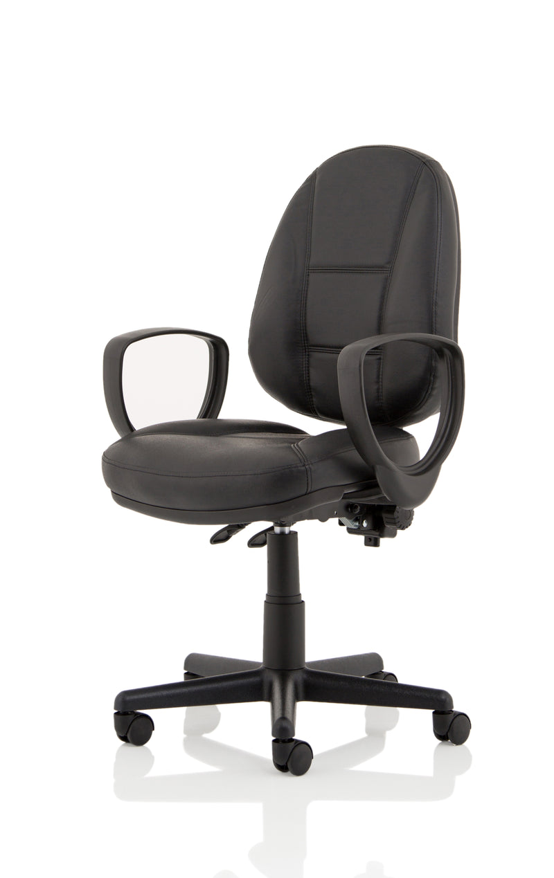 Dynamic Jackson Medium Back Black Leather Task Operator Chair