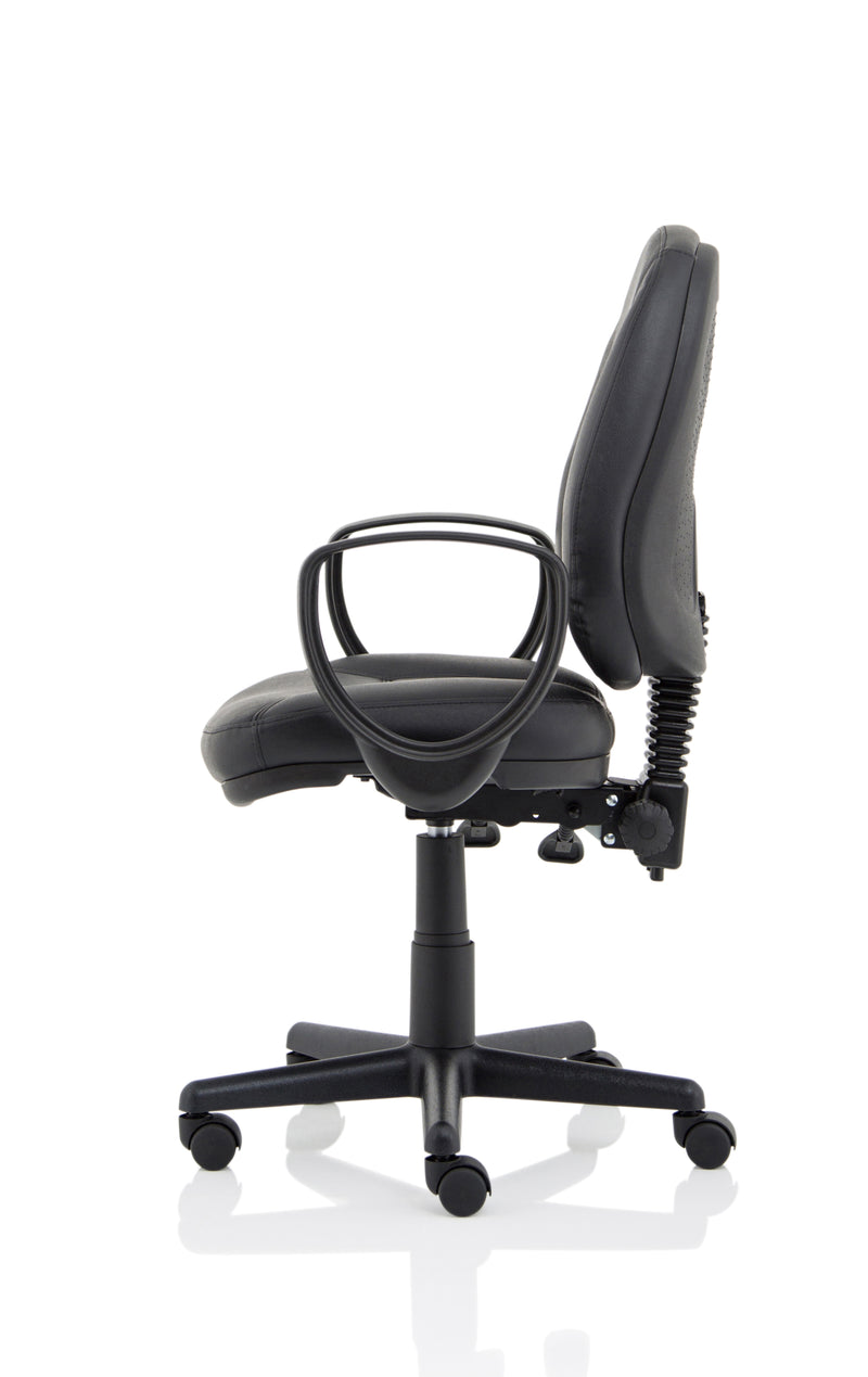 Dynamic Jackson Medium Back Black Leather Task Operator Chair