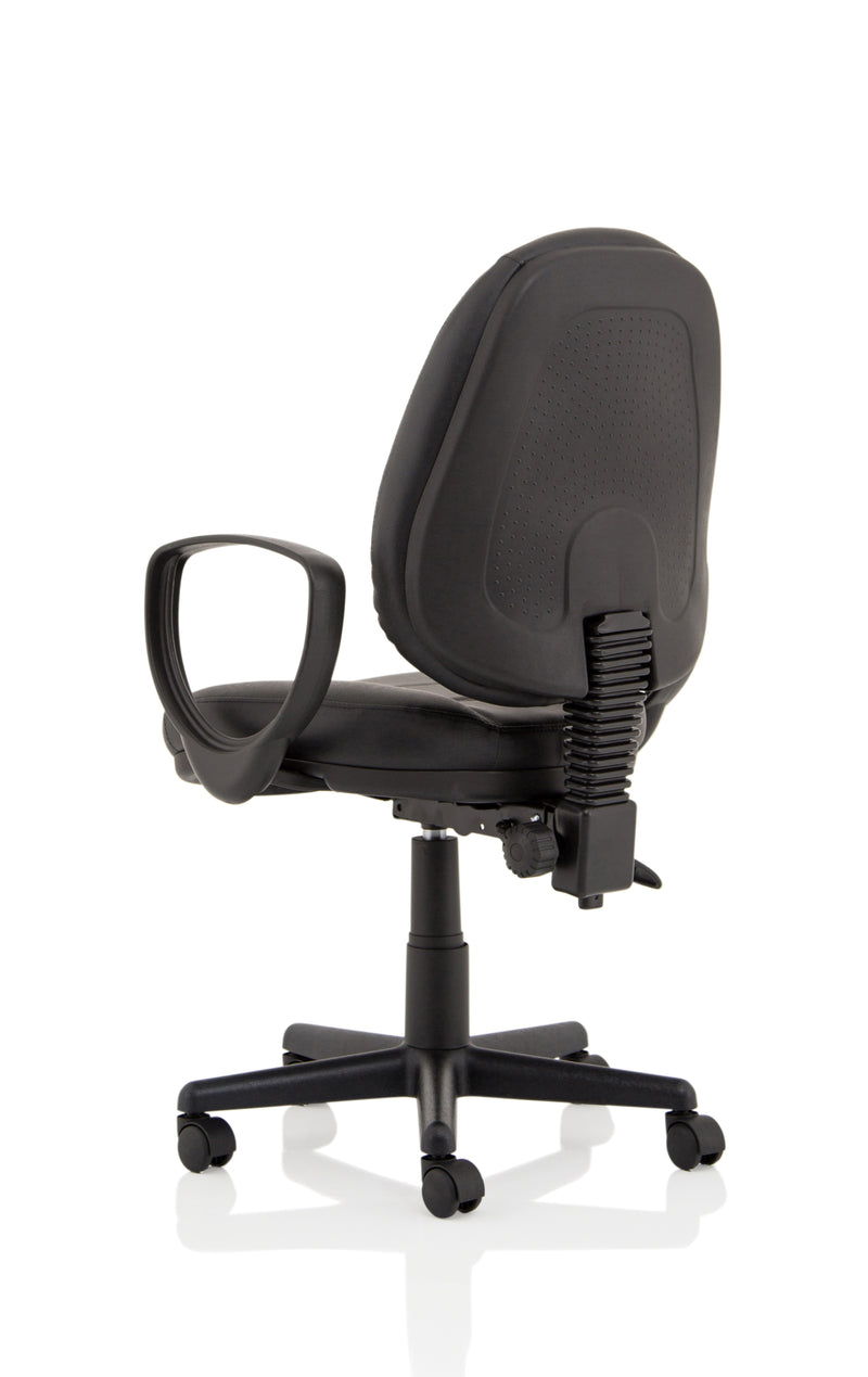 Dynamic Jackson Medium Back Black Leather Task Operator Chair