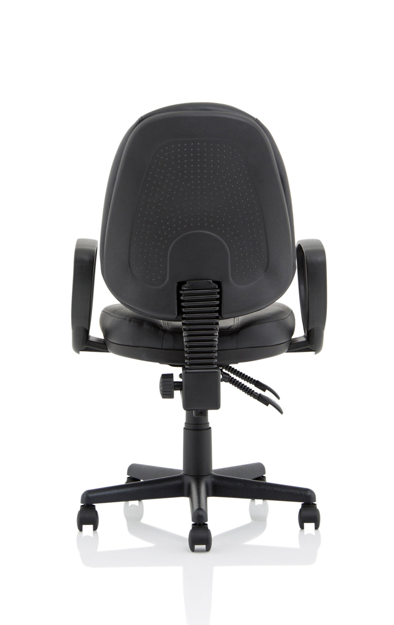 Dynamic Jackson Medium Back Black Leather Task Operator Chair