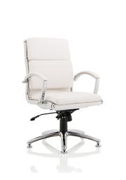 Classic Executive Chair - White Medium Back with Chrome Glides