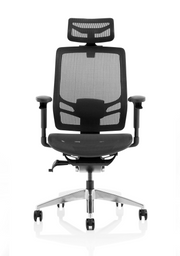 Ergo Click High Back Ergonomic Posture Chair – Black Mesh with Headrest, side view