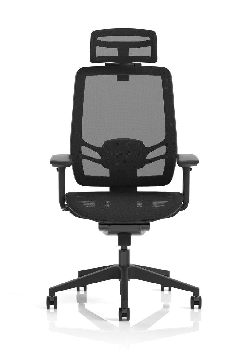 Regent High Mesh Back Ergonomic Task Operator Office Chair with Height Adjustable Arms - side view