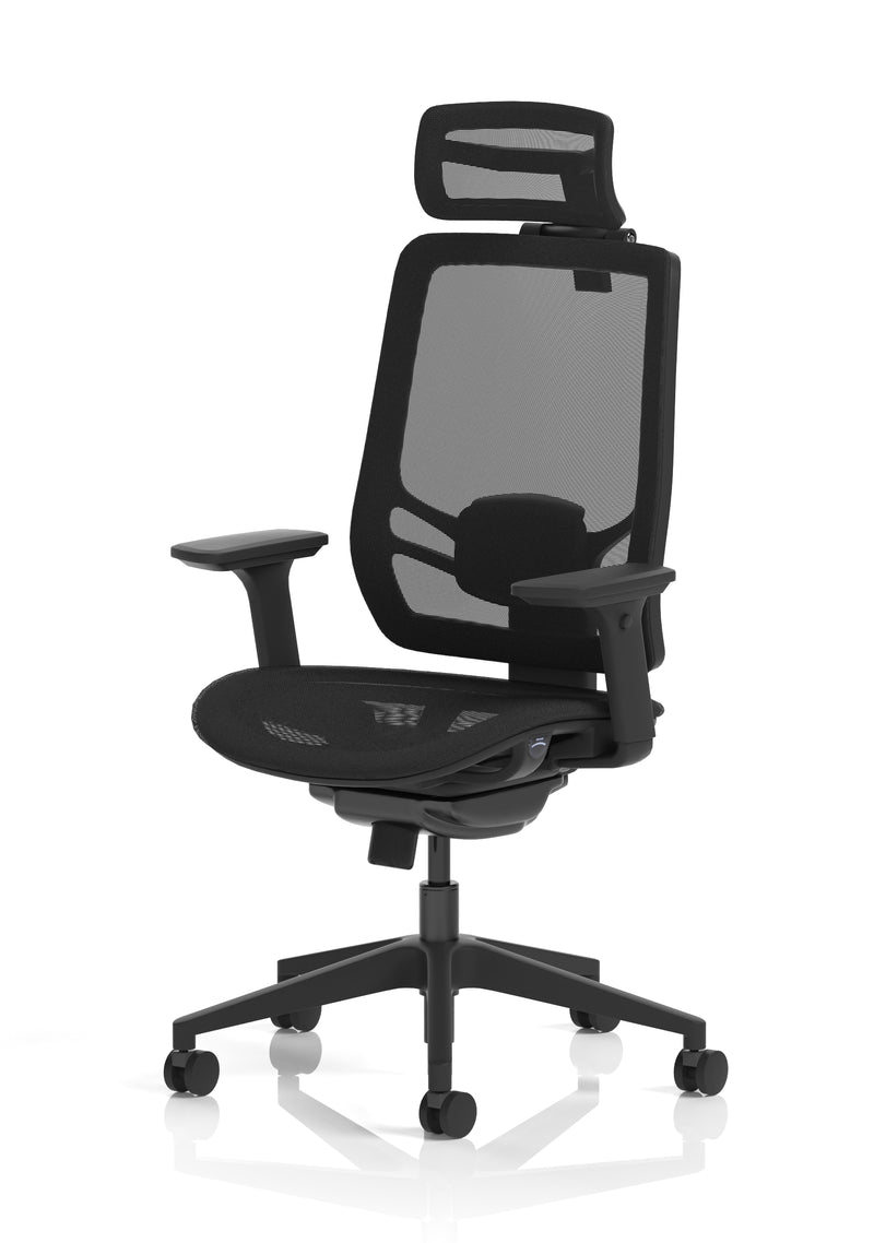 Regent High Mesh Back Ergonomic Task Operator Office Chair with Height Adjustable Arms - angle view