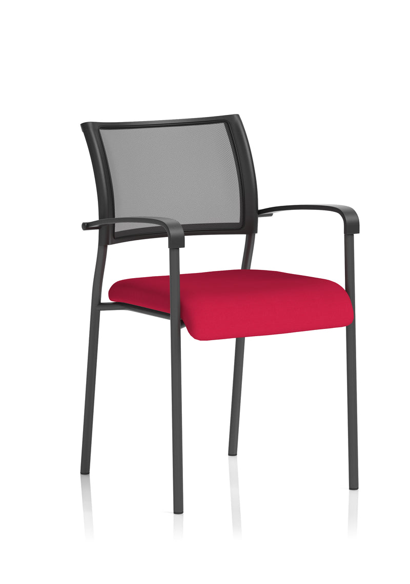 Brunswick Medium Back Stacking Visitor Chair - Bergamot Cherry Bespoke Fabric - front view