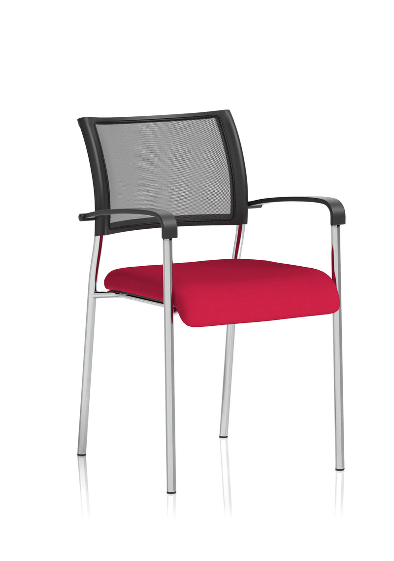 Brunswick Medium Back Stacking Visitor Chair - Myrrh Green Bespoke Fabric - front view