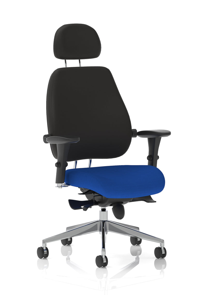 Ergo Click High Back Ergonomic Posture Chair – Bespoke Stevia Blue Fabric seat