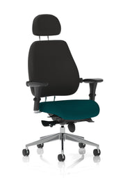 Chiro Plus Ultimate High Back Ergonomic Posture Chair – Bespoke Maringa Teal Fabric