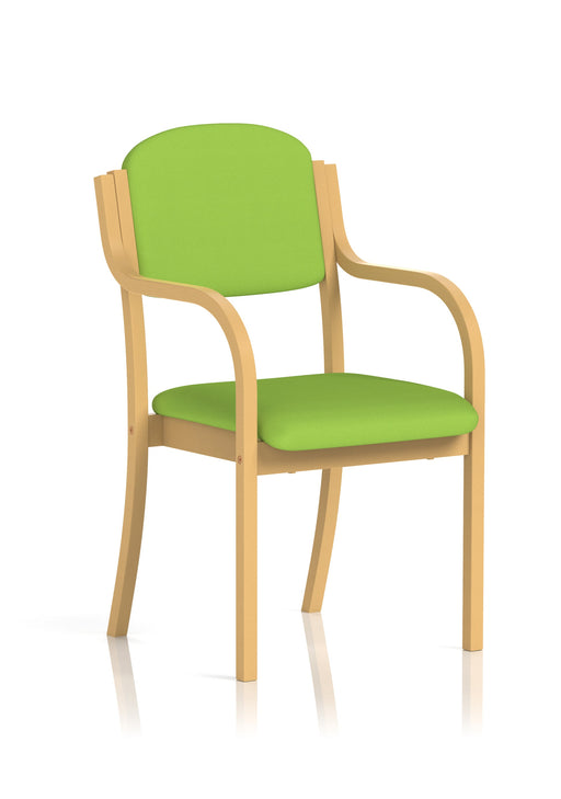 Madrid Wooden Frame Visitor Chair - Bespoke Myrrh Green