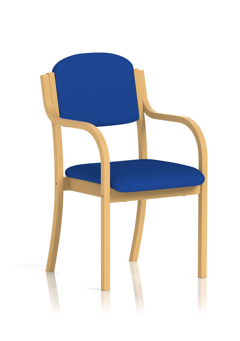 Madrid Wooden Frame Visitor Chair - Bespoke Stevia Blue