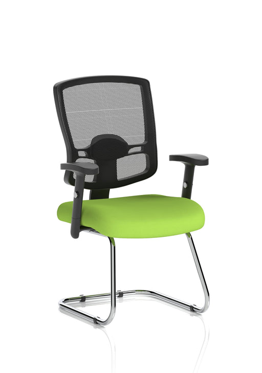 Portland Mesh Back Cantilever Visitor Chair - Bespoke Myrrh Green