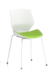 Florence White Frame Fabric Seat Visitor Chair - Bespoke Myrrh Green