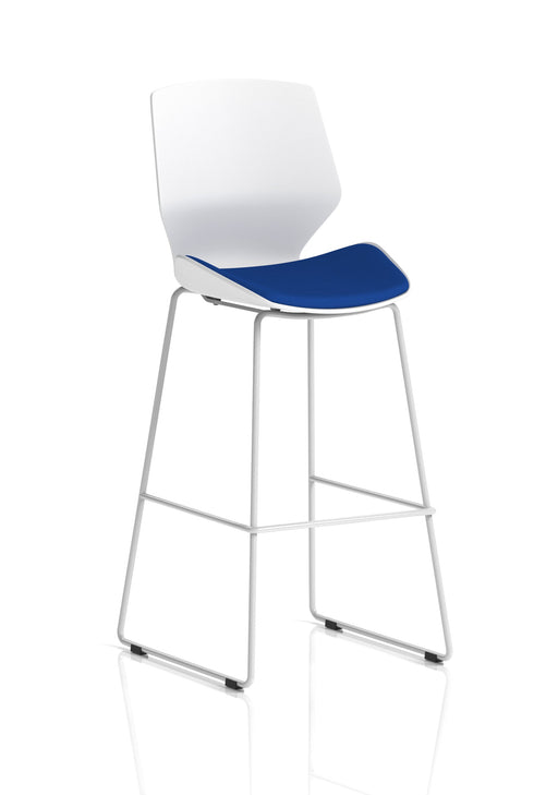 Florence High Stool Chair - Bespoke Stevia Blue