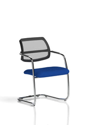 Swift Medium Back Cantilever Visitor Chair - Bespoke Stevia Blue