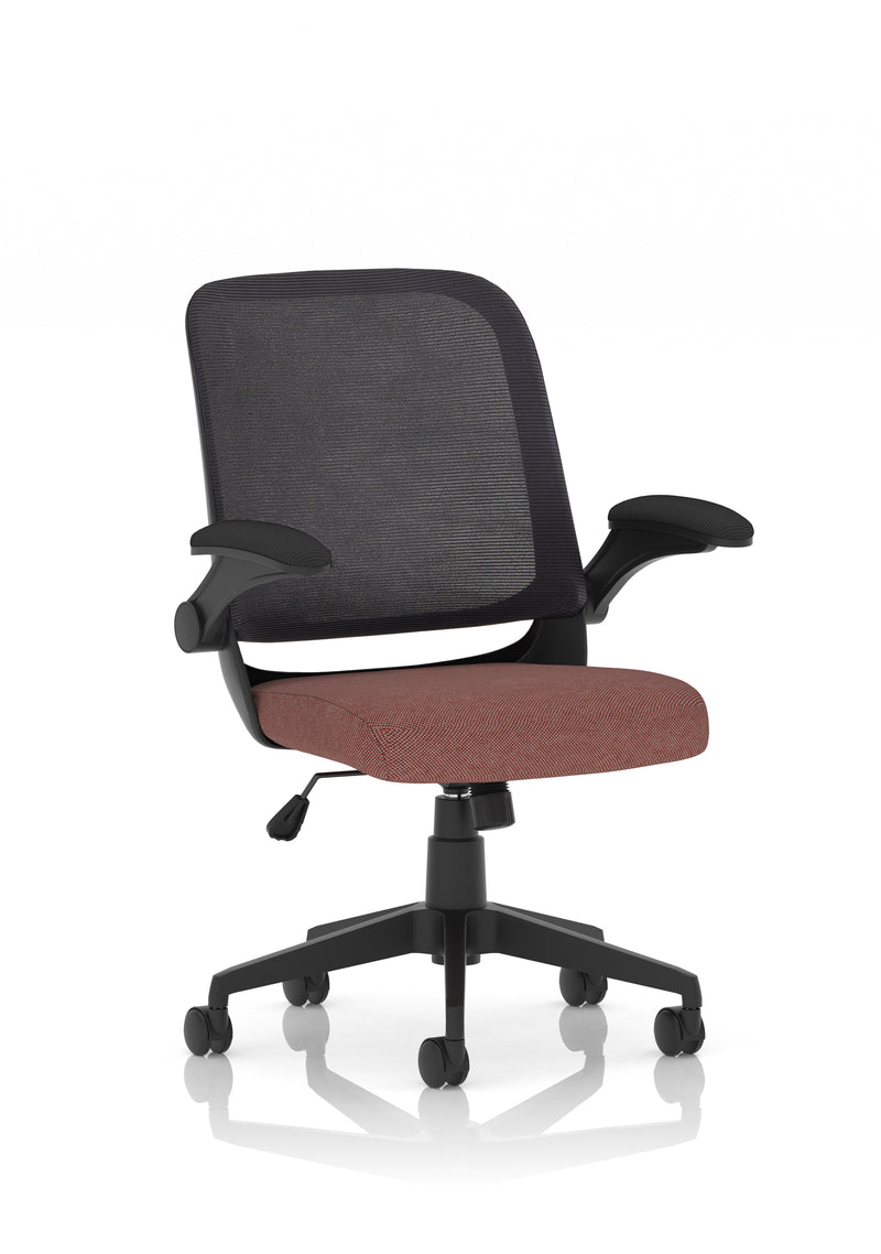 Dynamic Crew Medium Mesh Back Task Operator Chair with Folding Arms - Black