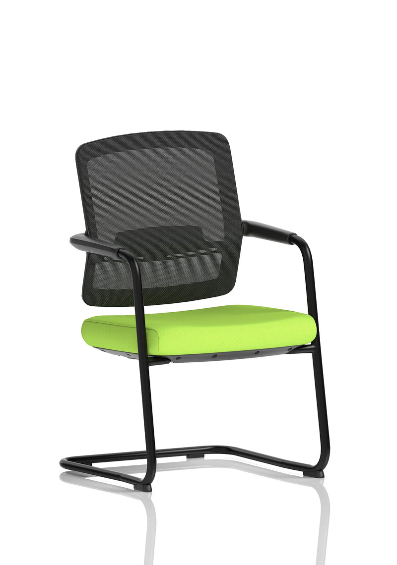 Flint Mesh Back Cantilever Chair - Bespoke Myrrh Green