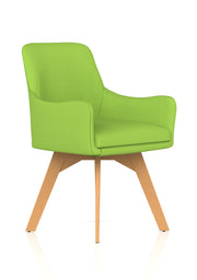 Carmen Wooden Leg Visitor Chair - Bespoke Myrrh Green