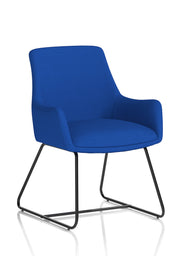 Quote Sled Base Office Reception Chair - Bespoke Stevia Blue