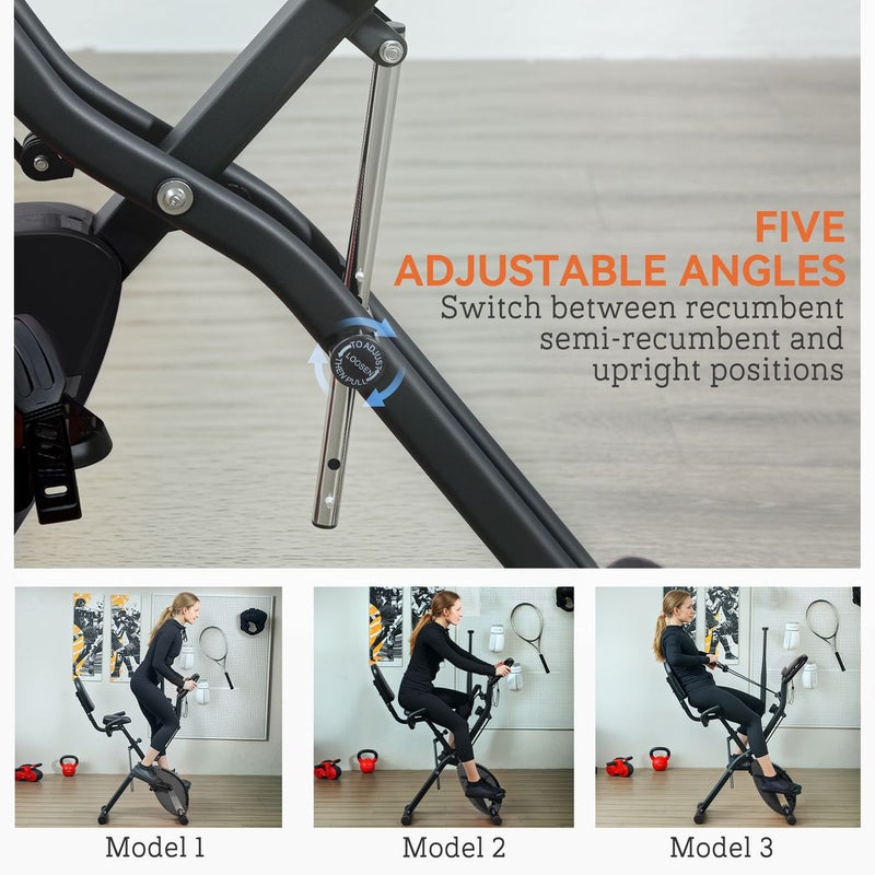 SPORTNOW Folding Exercise Bike with Arm Bands and Hand Pulse Sensor - image 5