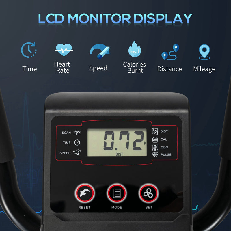 HOMCOM elliptical cross trainer with LCD monitor and adjustable resistance - view 7