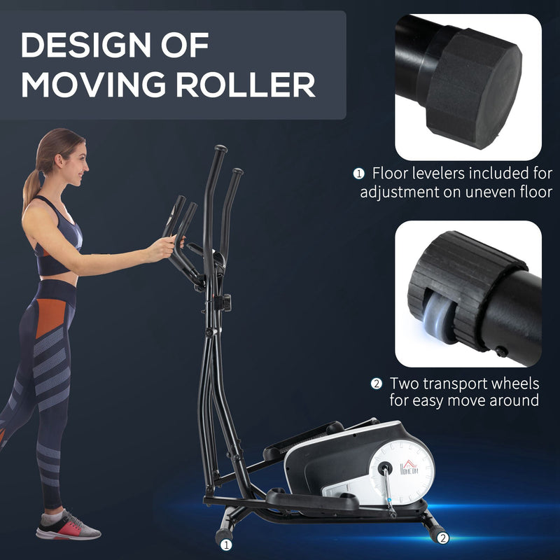 HOMCOM elliptical cross trainer with LCD monitor and adjustable resistance - view 4