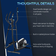 HOMCOM elliptical cross trainer with LCD monitor and adjustable resistance - view 3