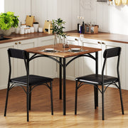 Modern Dining Table Set 3-Piece Kitchen Table Set-Rustic Brown - image 3