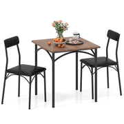 Modern Dining Table Set 3-Piece Kitchen Table Set-Rustic Brown