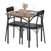 Modern Dining Table Set 3-Piece Kitchen Table Set-Rustic Brown - image 4