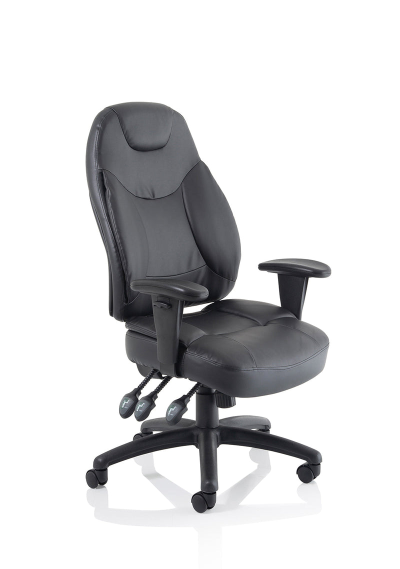 Dynamic Galaxy task operator chair in Black Leather