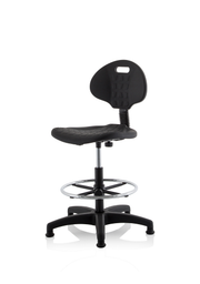 Malaga Polyurethane Draughtsman Task Operator Chair - Black, side
