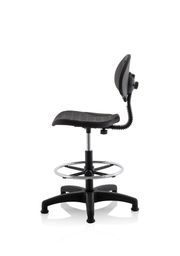 Malaga Polyurethane Draughtsman Task Operator Chair - Black, back