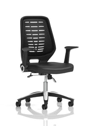 Dynamic Relay task operator chair in Black Leather