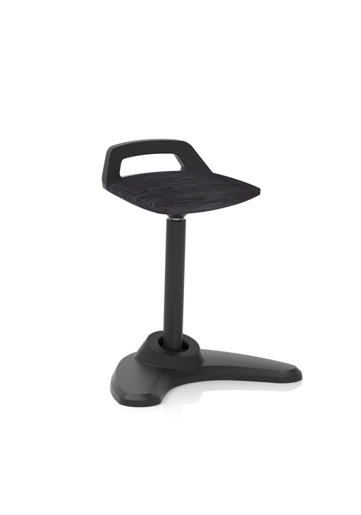 Spry Task Operator Stool – Black Fabric, front view