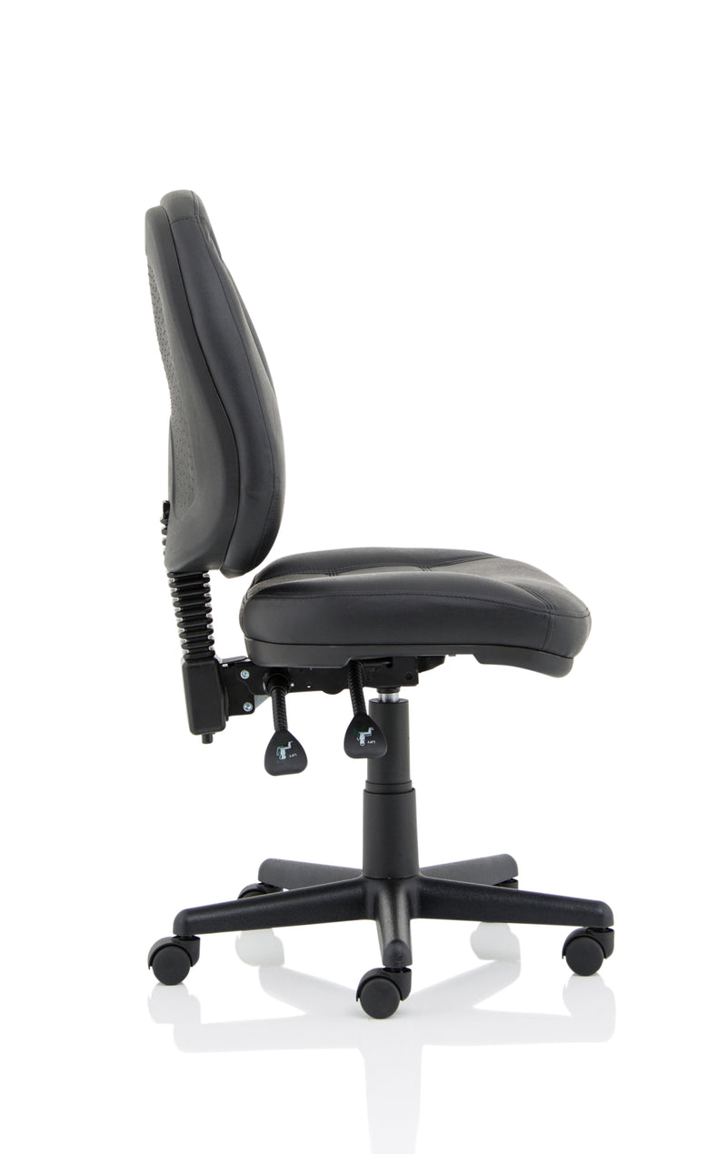 Dynamic Jackson Medium Back Black Leather Task Operator Chair