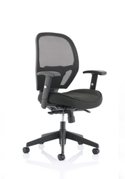 Dynamic Denver black mesh task operator chair - no headrest front view