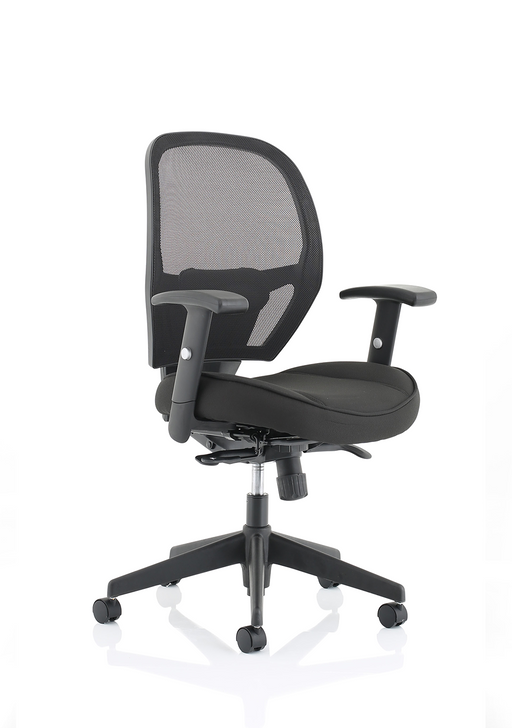 Dynamic Denver black mesh task operator chair - no headrest front view