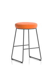 Turin Black Frame Fabric Seat Stool Chair - Burnt Orange