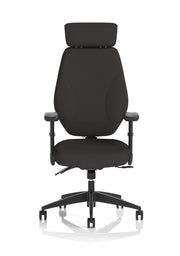Nexus High Back Black Fabric Ergonomic Task Operator Office Chair with Arms and Headrest