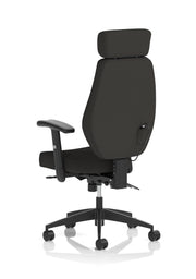 Nexus High Back Black Fabric Ergonomic Task Operator Office Chair with Arms and Headrest