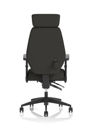 Nexus High Back Black Fabric Ergonomic Task Operator Office Chair with Arms and Headrest