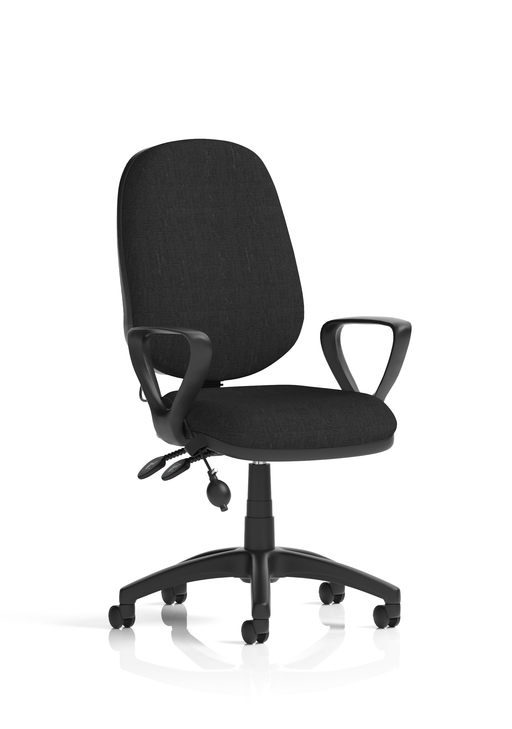 Eclipse Plus II Medium Back Task Operator Office Chair With Pump Lumbar - Black Loop Arms