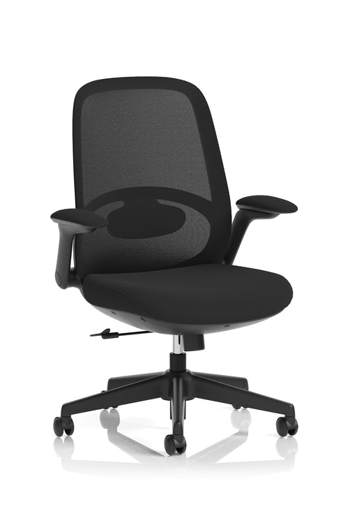 Dynamic Crew 2 mesh task operator chair in Black - front view