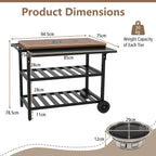Outdoor Dining Cart with Korean BBQ Grill for Backyard