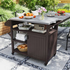 Outdoor Grill Cart with Storage Cabinet