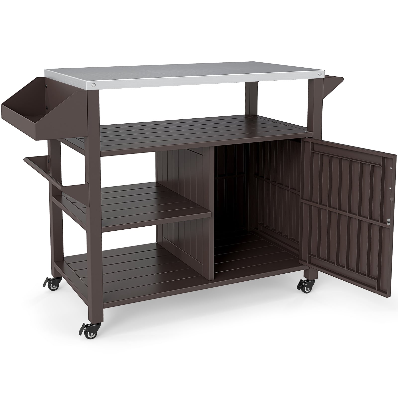 Outdoor Grill Cart with Storage Cabinet
